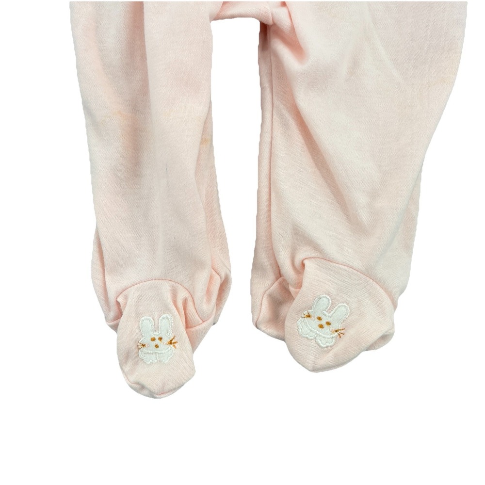 NWT Vintage Petit Ami Baby Girl Outfit 6M Pink Bunny Footed Suspender Set - Picture 4 of 10